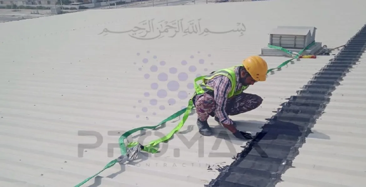 Dsv - metal roof waterproofing project by Promax in Dubai, UAE